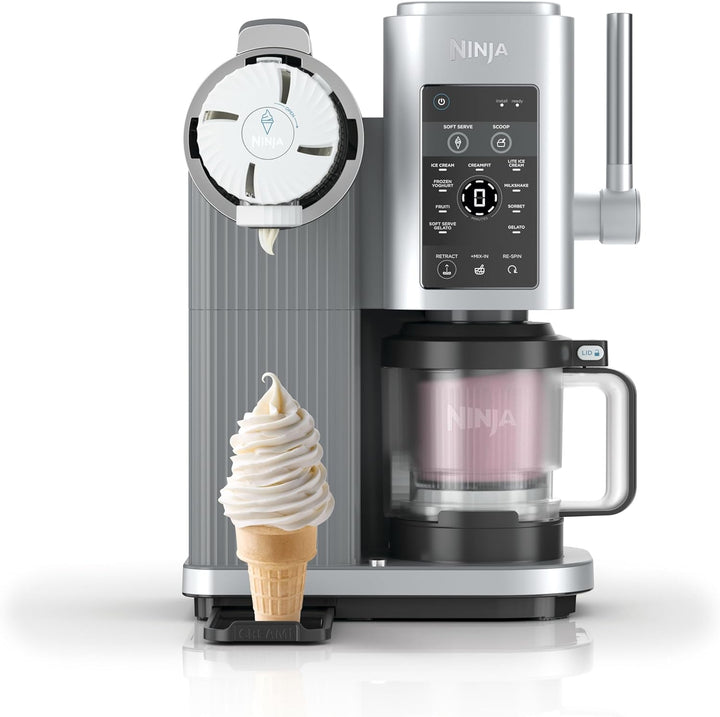 Ninja CREAMi Scoop & Swirl NC701EU 13-in-1 Softeis- & Eismaschine – Platin Silber NEU