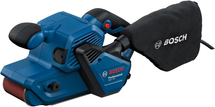 Bosch Professional GBS 750 – 850W Bandschleifer mit 75 × 533 mm Schleifband & Staubabsaugung