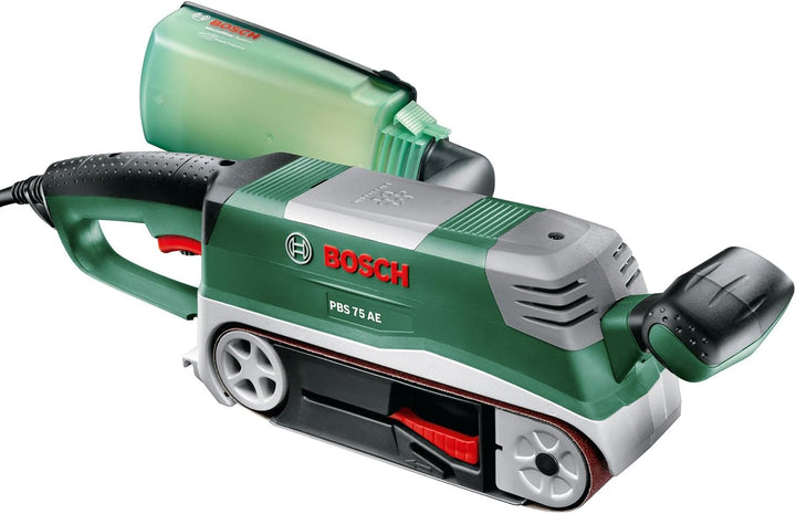 Bosch PBS 75 AE Set – 750W Bandschleifer mit 200–350 m/min, Microfilter & Koffer