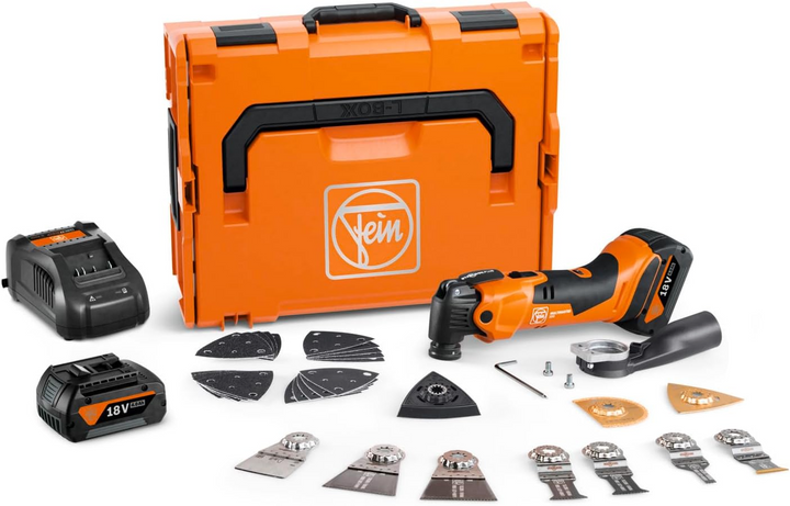 FEIN MULTIMASTER AMM 500 Plus Top 2.0 Ah AS – 18V Akku-Multitool mit 2 Akkus, 30 Zubehörteilen & L-BOXX