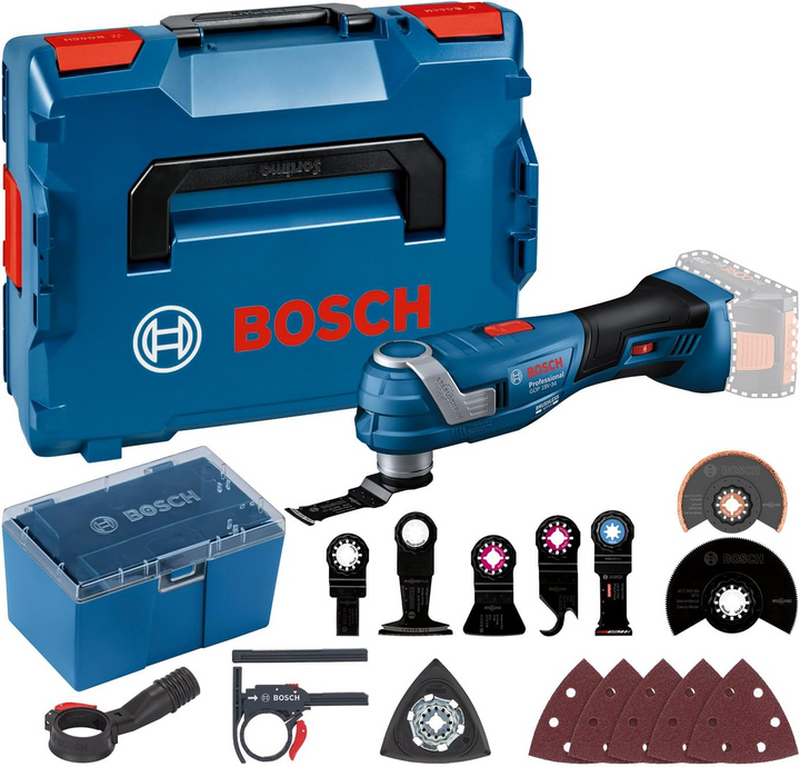 Bosch Professional GOP 18V-34 – 18V Akku-Multi-Cutter mit Brushless-Motor, StarlockPlus & Zubehör-Set in L-BOXX