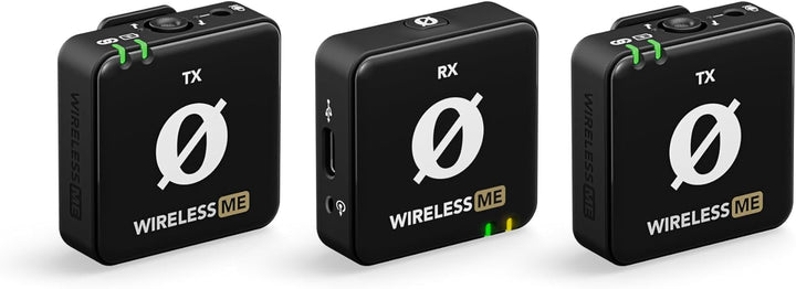 RØDE Wireless ME Dual Set Kabelloses Mikrofonsystem – 2 Sender, GainAssist, 100 m Reichweite, Schwarz