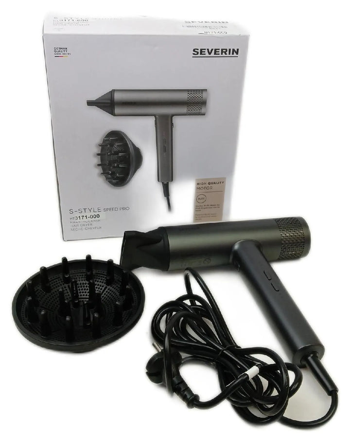 Severin HT 0171 S-Style Speed Pro Ionen-Haartrockner – BLDC-Motor, Diffusor, 2.000W, Anthrazit