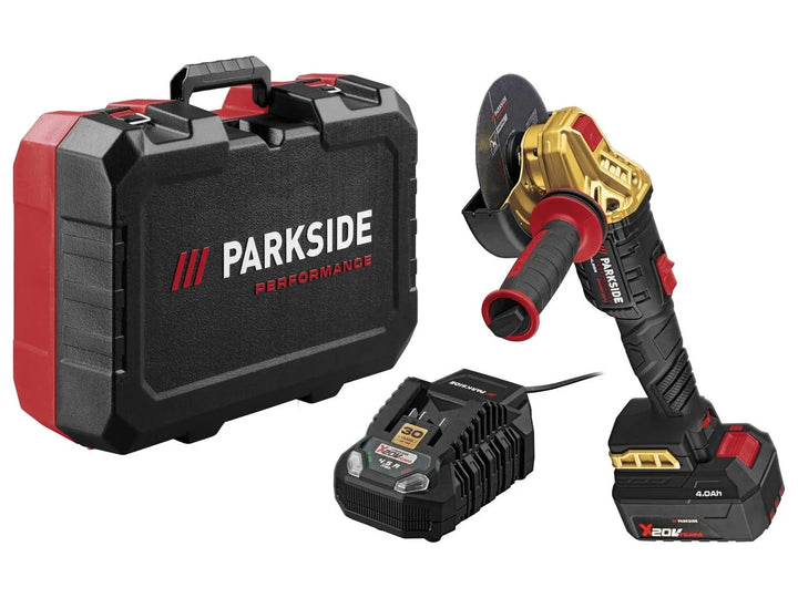 PARKSIDE PERFORMANCE PPWSA 20-Li A1 – 20V Akku-Winkelschleifer Limited Edition mit 4,0 Ah Akku, Ladegerät & Koffer