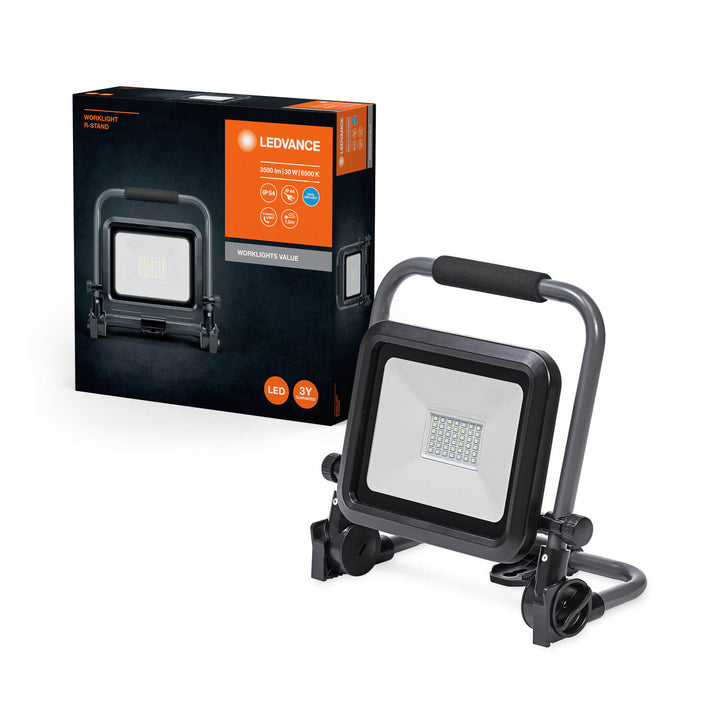 LEDVANCE WORKLIGHTS VALUE R-STAND 30W LED Arbeitsscheinwerfer – Kaltweiß, mit Ständer
