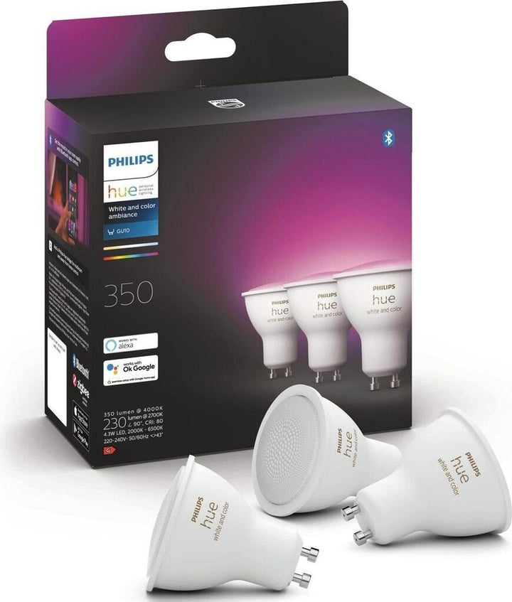 Philips Hue White & Color Ambience GU10 4,3W/230lm Dreierpack (929001953115)
